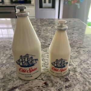 Old Spice Cologne Bottles Set of 2